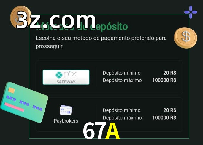 O cassino 67Abet oferece uma grande variedade de métodos de pagamento